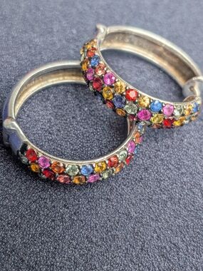 EFFY Watercolor Sapphire & Silver Hoop Earrings - Women's Jewelry